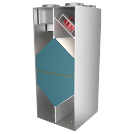 KHR-VL Unità di ventilazione canalizzabile con recupero di calore per installazione verticale per nicchie