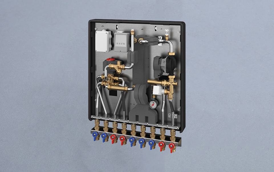 Modulo idronico booster per centrali con pompe di calore a bassa temperatura