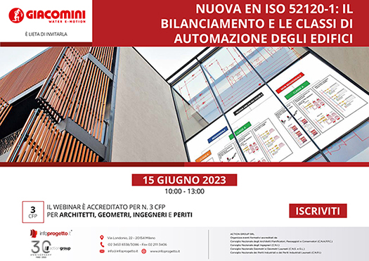 Webinar Infoprogetto Nuova EN ISO 52120-1: il Bilanciamento e le classi di automazione degli edifici