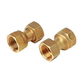 P15KFF Coppia di bocchettoni, attacchi F-sede piana, con calotte e guarnizioni