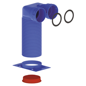 KVM-R Raccordo a 90° per collegare max. due condotti Ø75 o Ø90 mm ad una bocchetta Ø125 mm