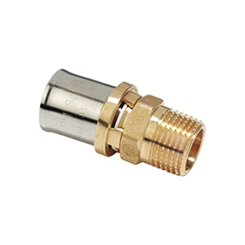 RM107 Raccordo diritto filettato maschio, a pressare multipinza