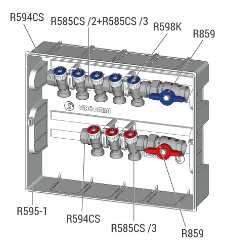 R585CS installazione in cassetta R595-1