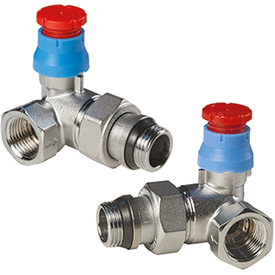 R403TG Valvola termostatizzabile con protezione da cantiere, a doppia squadra, attacco ferro