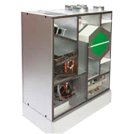 KHRD-V Unità di ventilazione con recupero di calore e deumidificazione/integrazione, installazione vertical