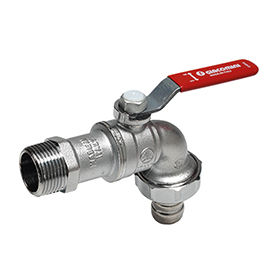 R621 Rubinetto da giardino  a squadra, maschio-portagomma, passaggio standard, uso acqua sanitaria