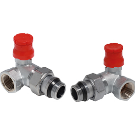 R403PTG Valvola termostatizzabile con preregolazione, a doppia squadra, tubo ferro